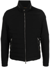 Moorer Quilted High Collar Down Jacket With Zip Pockets In 黑色
