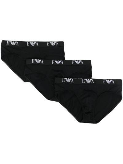 Emporio Armani Logo-waistband Boxer Pack In 黑色