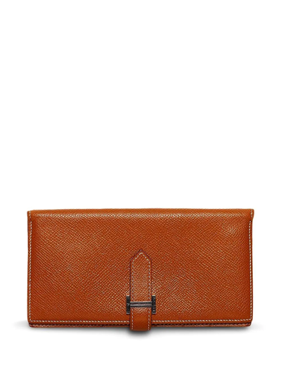 Pre-owned Hermes 1945  Bearn Wallet In 褐色