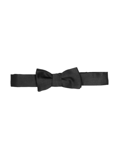 Emporio Armani Babies' Satin Bow-detail Bow Tie In 黑色