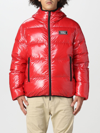 Dsquared2 Down Jacket In Shiny Nylon In Red