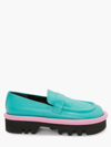 Jw Anderson Bumper Leather Platform Lug-sole Loafers In Turquoise Bubblegum Pink