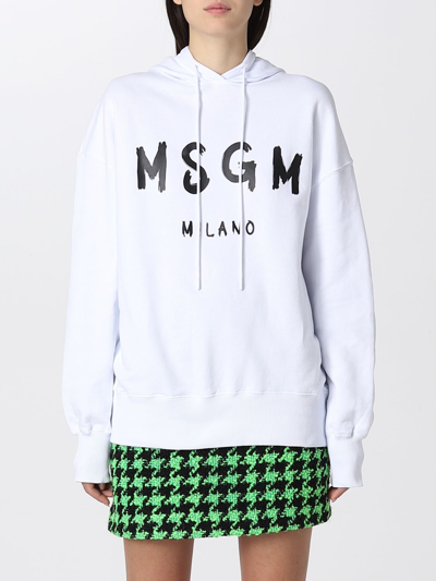 Msgm Relaxed Fit Sweatshirt In White