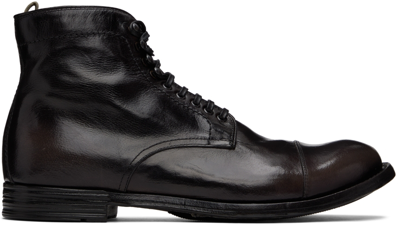 Officine Creative Anatomia Lace-up Leather Boots In Schwarz
