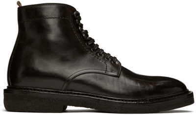 Officine Creative Black Hopkins Crepe 107 Boots In Canyon Nero