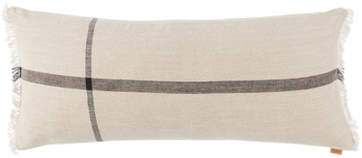 Ferm Living Beige Long Calm Cushion In Camel/black