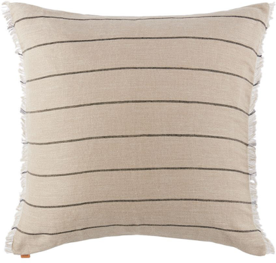 Ferm Living Off-white Large Calm Cushion In Camel/black