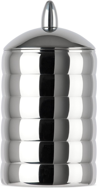Alessi Silver Kalisto 2 Storage Jar In Stainless Steel