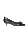 Tory Burch Eleanor Angled Kitten Heel Leather Pumps In Perfect Black