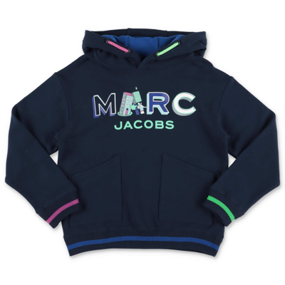 Little Marc Jacobs Kids' Marc Jacobs Felpa Blu In Cotone Con Cappuccio In Blue