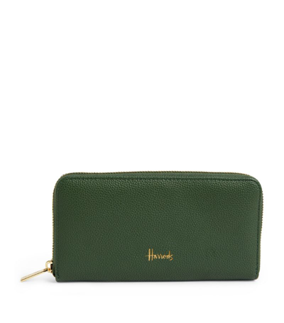 Harrods Oxford Zip-around Wallet In Green