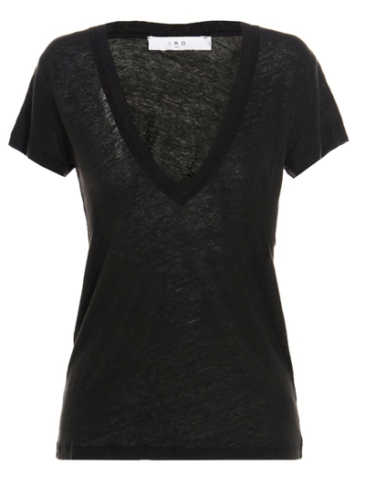 Iro V-neck Short-sleeve T-shirt In Black