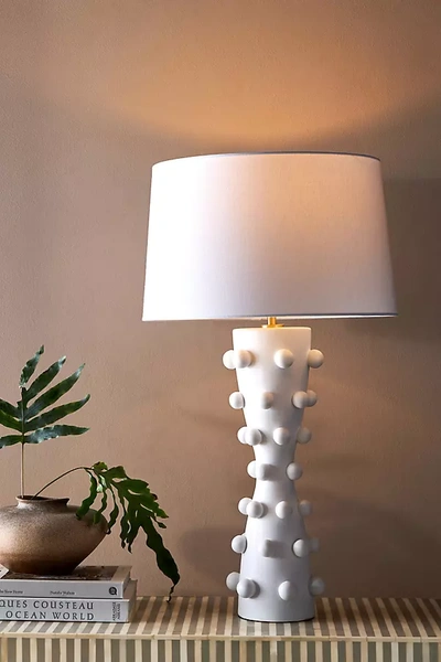 Anthropologie Ceramic Orb Table Lamp In White