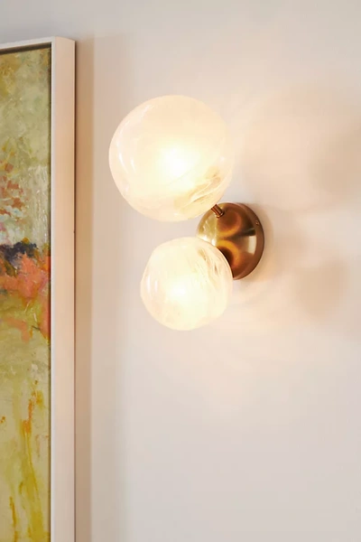Anthropologie Cloud Double Sconce In White