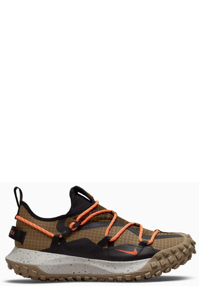 Nike Acg Mountain Fly Rubber-trimmed Gore-tex Sneakers In Hazel Rush/black-khaki-atomic Orange