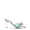 MACH & MACH DOUBLE BOW 95 IRIDESCENT CRYSTAL-EMBELLISHED PVC MULES