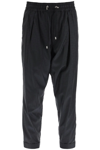 Balmain Low-crotch Drawstring-waist Trousers In Black