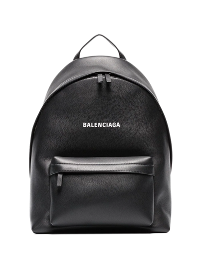 Balenciaga Everyday Logo Backpack In Black