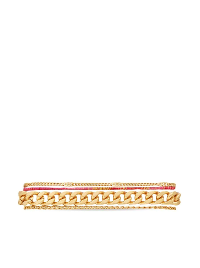 Saint Laurent Multi-chain Bracelet In Gold
