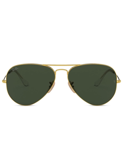 Ray Ban Aviator-frame Sunglasses In Gold