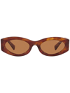 Miu Miu Tortoiseshell Cat-eye Sunglasses In Brown