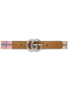 GUCCI CHECKED DOUBLE G BELT