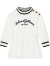 Dolce & Gabbana Logo-print Long-sleeve Dress In White