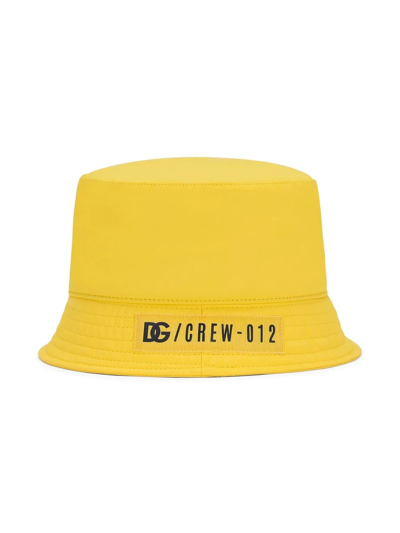 Dolce & Gabbana Babies' Logo-patch Bucket Hat In Yellow