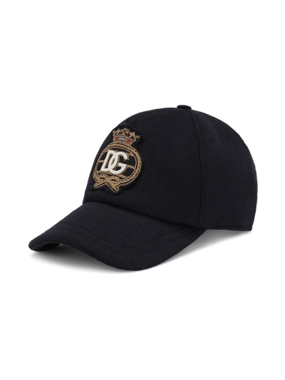 Dolce & Gabbana Kids' Dg Sailor Logo-patch Cap In Blue