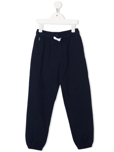 Ralph Lauren Kids' Bow-detail Track Pants In Blue