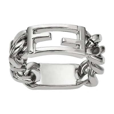 Fendi Baguette Ring In Argent