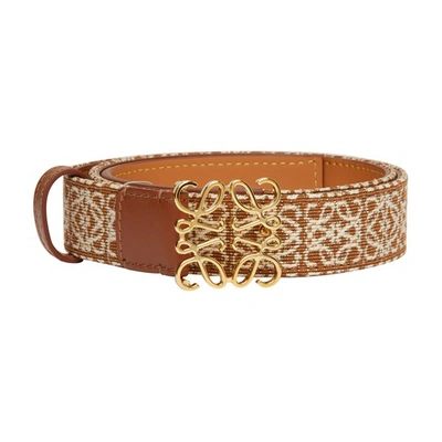 Loewe Anagram Jacquard Belt In Nude & Neutrals