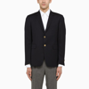 THOM BROWNE BLUE WOOL DOUBLE-BREASTED JACKET,MJC001A00626/L_THOMB-415_109-3