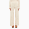 ROTATE BIRGER CHRISTENSEN OFF-WHITE KNIT TROUSERS