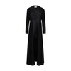The Row Keanu Satin-trimmed Pleated Silk And Wool-blend Crepe Coat In Black