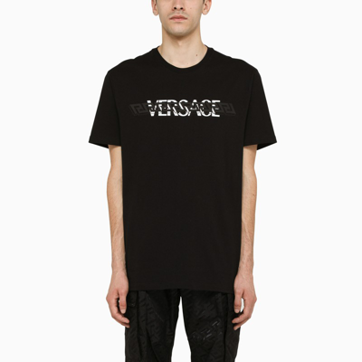 Versace Black Cotton Crew Neck T-shirt