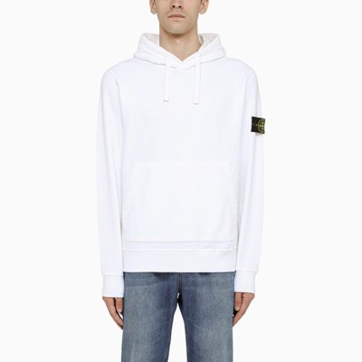 STONE ISLAND WHITE SWEATSHIRT HOODIE