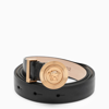 Versace Medusa Biggie Leather Belt In Black