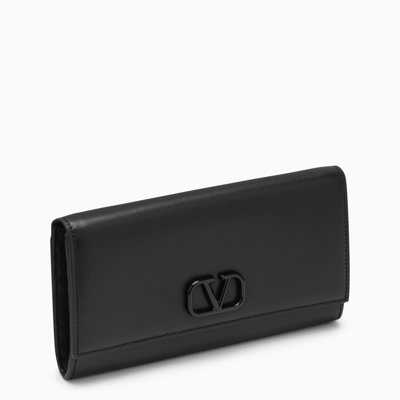 Valentino Garavani Black Vlogo Continental Wallet