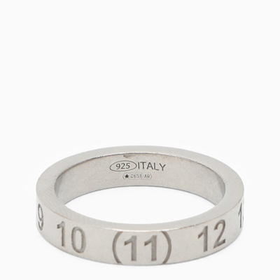 Maison Margiela Silver Ring With Logo In Metal