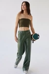 Urban Outfitters Uo High & Wide Faux Leather Pant In Green