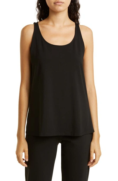 Eileen Fisher Scoop-neck Jersey Knit Tank In Black