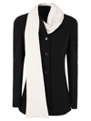 Giorgio Armani Scarf-detail Single-breasted Blazer In Black