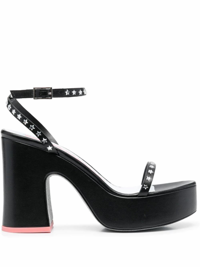 Chiara Ferragni Stars Platform Sandals In Black