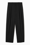 Cos Wide-leg Tailored Wool Pants In Black