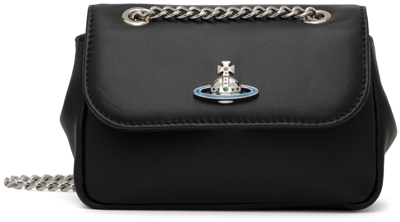 Vivienne Westwood Black Small Curb Chain Shoulder Bag In Nero