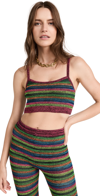 Agr Multicolor Cropped Tank Top In Pink Black