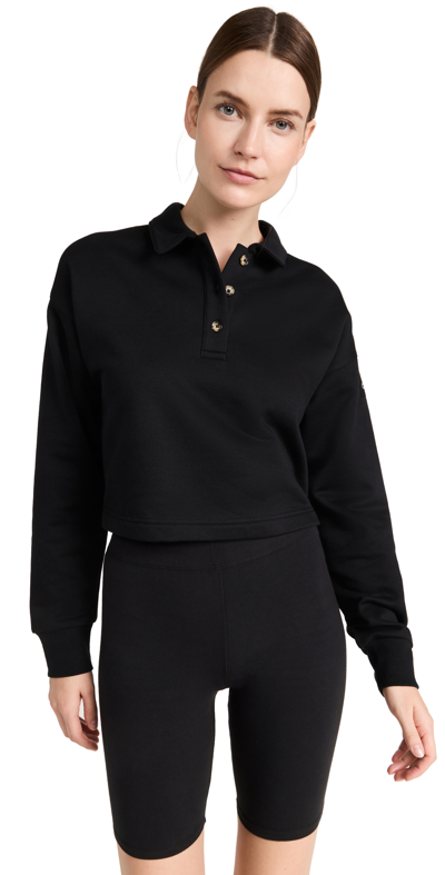 Alo Yoga Polo Club Henley Pullover Sweatshirt In Black