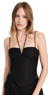 LIONESS DEL GATO CORSET TOP BLACK