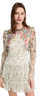 Saloni Ava-b Ruffle Floral Print Dress In Dandelion
